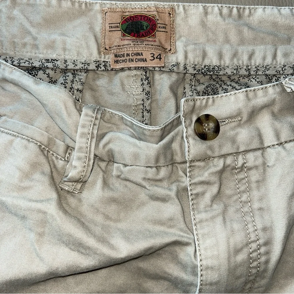 3 CHINO CLASSIC FIT Cotton Shorts Flat Front(khaki/green),Pleated(gray) sz Men34 - Picture 6 of 13